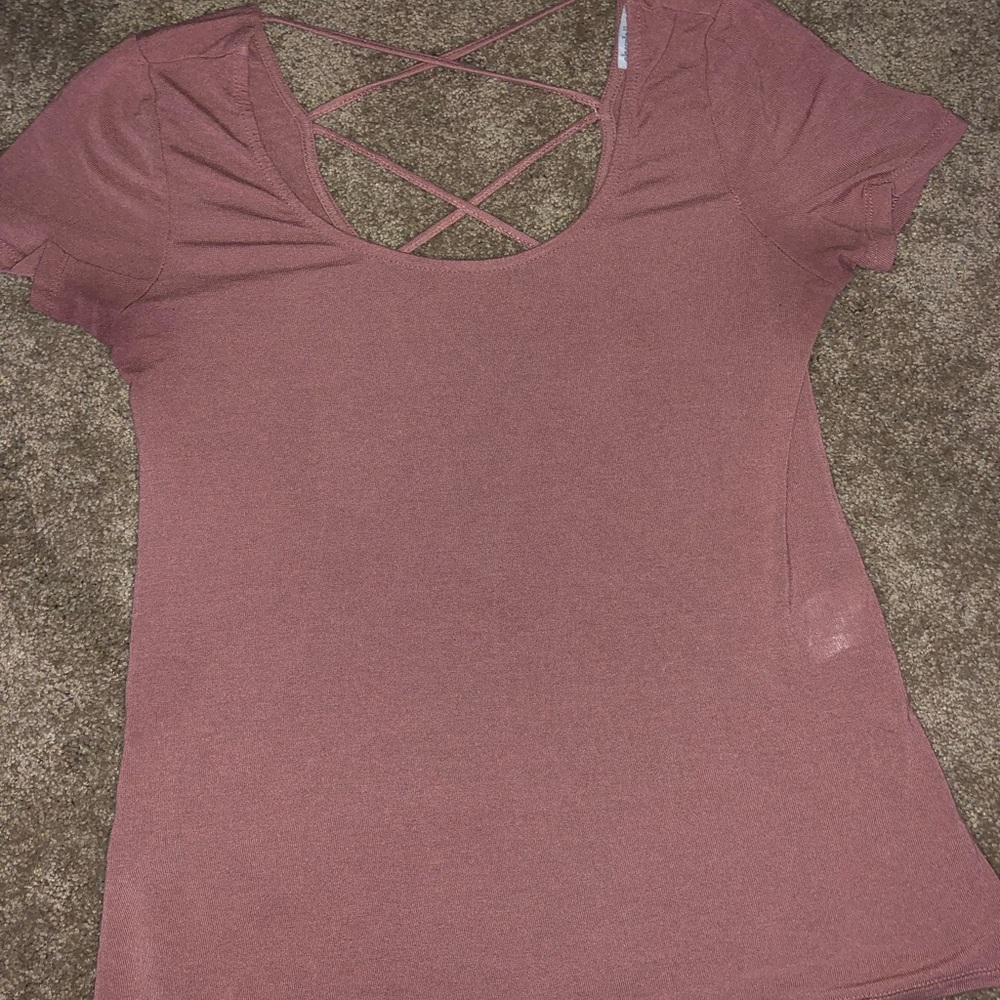 charolette russe criss cross back t-shirt